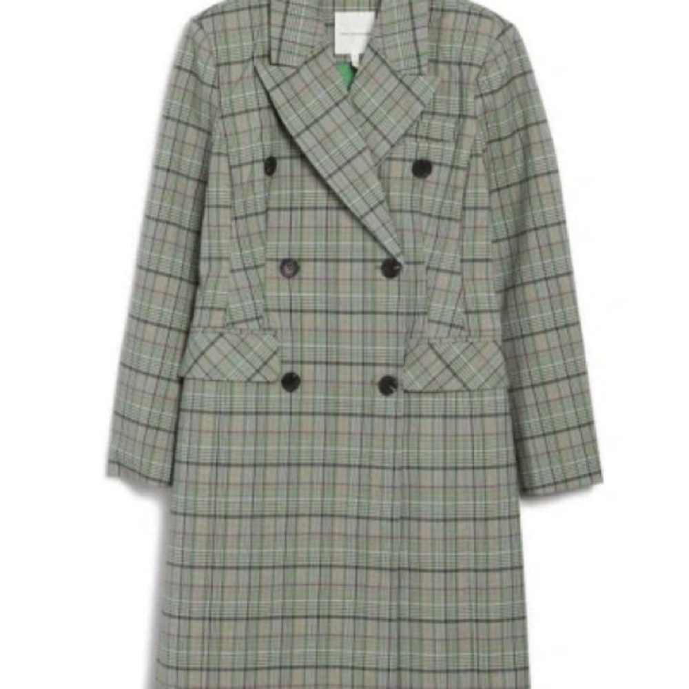 Avec Les Filles Gray Checkered Trench Coat - Picture 7 of 7